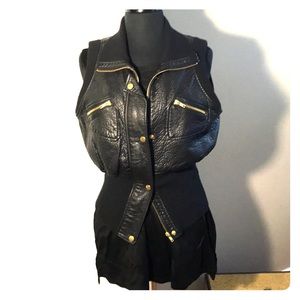 Bagatelle Leather look Vest Sz Large